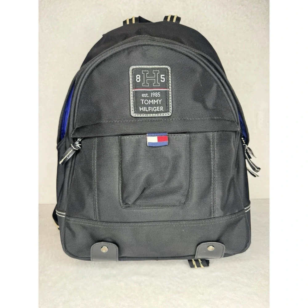 Vintage Tommy Hilfiger Backpack 1985 Branded Flag 1990s Y2K Bag Zip‎ 14